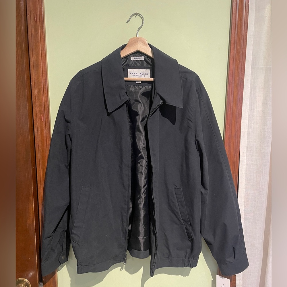 Perry Ellis bomber Jacket Charcoal Windbreaker Bomber Large. BRAND NEW